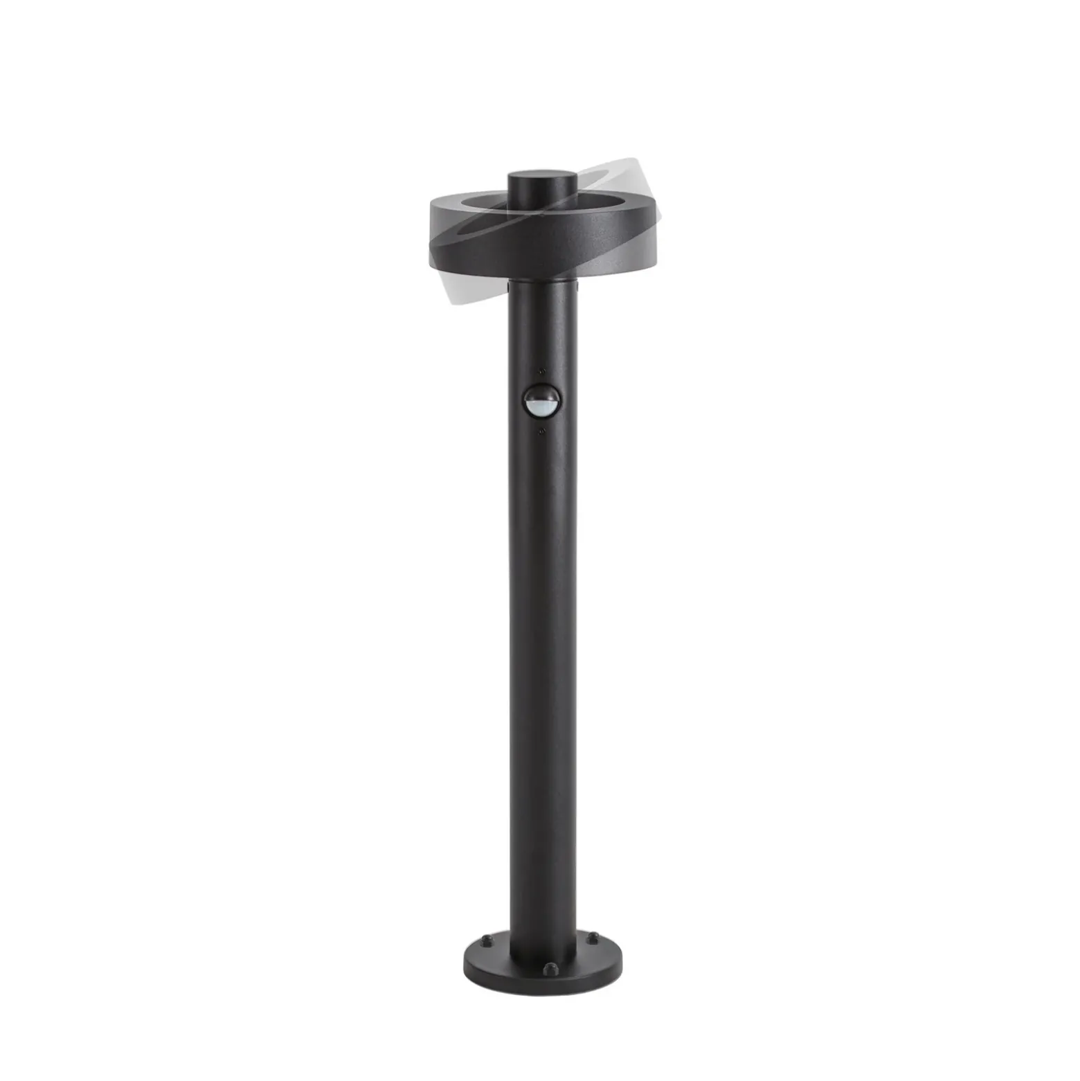 Bolardo luminoso LED Lucande Nirella, 60 cm, negro, CCT, con sensor