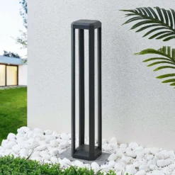 Bolardo luminoso LED Lucande Fery, antracita, metal, 80 cm, IP65
