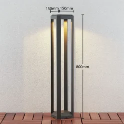 Bolardo luminoso LED Lucande Fery, antracita, metal, 80 cm, IP65