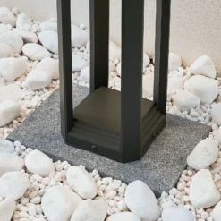 Bolardo luminoso LED Lucande Fery, antracita, metal, 80 cm, IP65