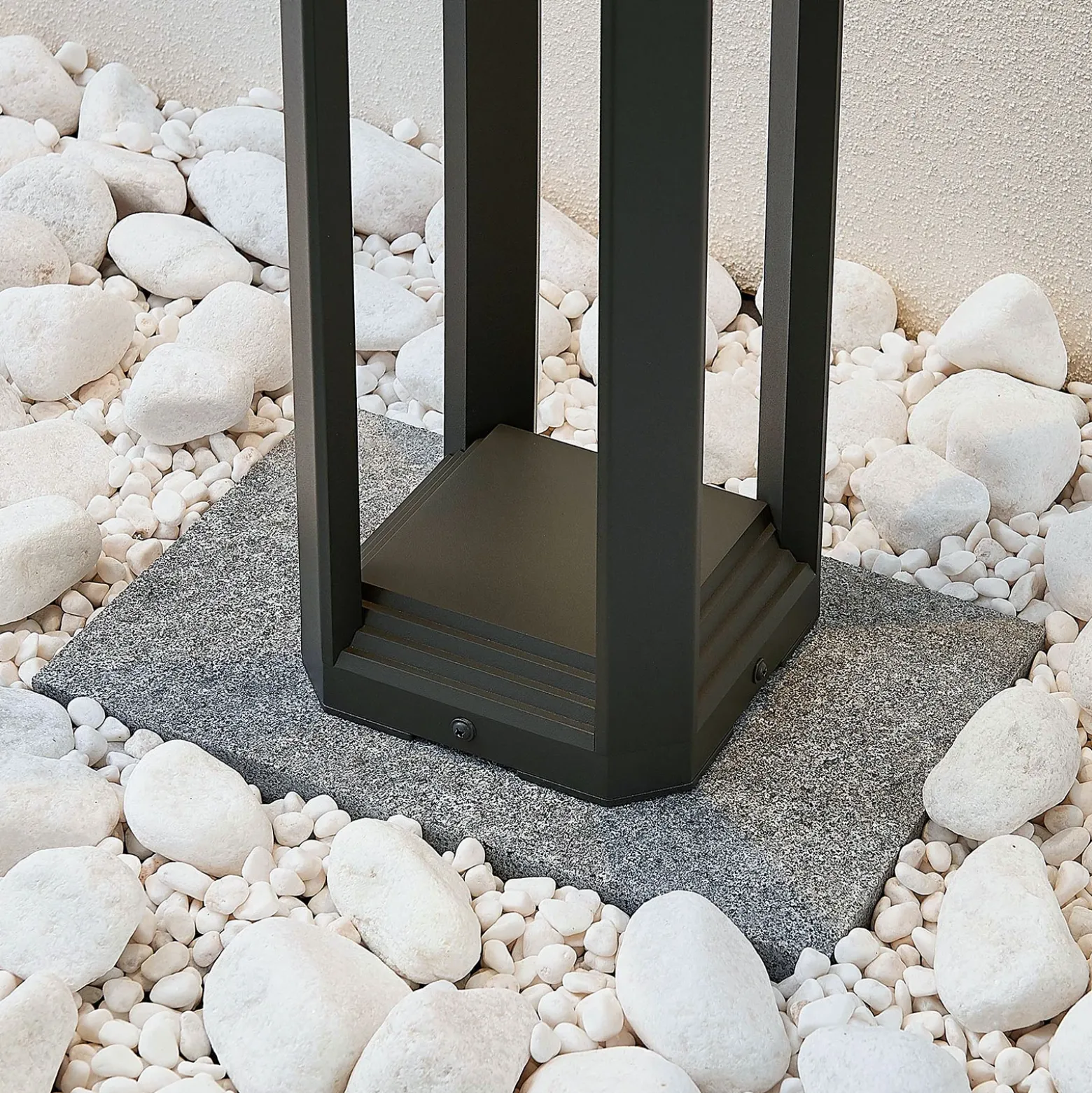 Bolardo luminoso LED Lucande Fery, antracita, metal, 80 cm, IP65