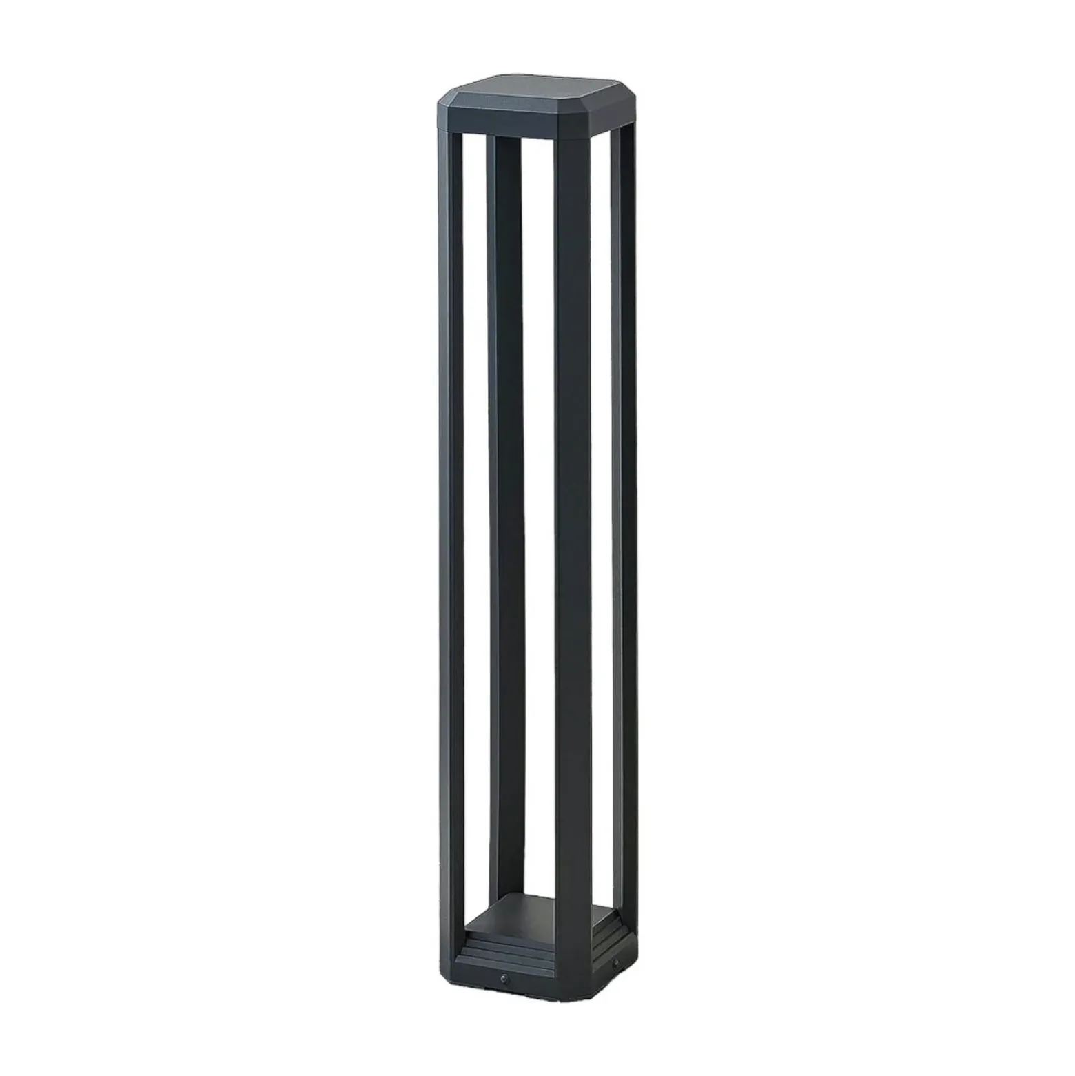 Bolardo luminoso LED Lucande Fery, antracita, metal, 80 cm, IP65