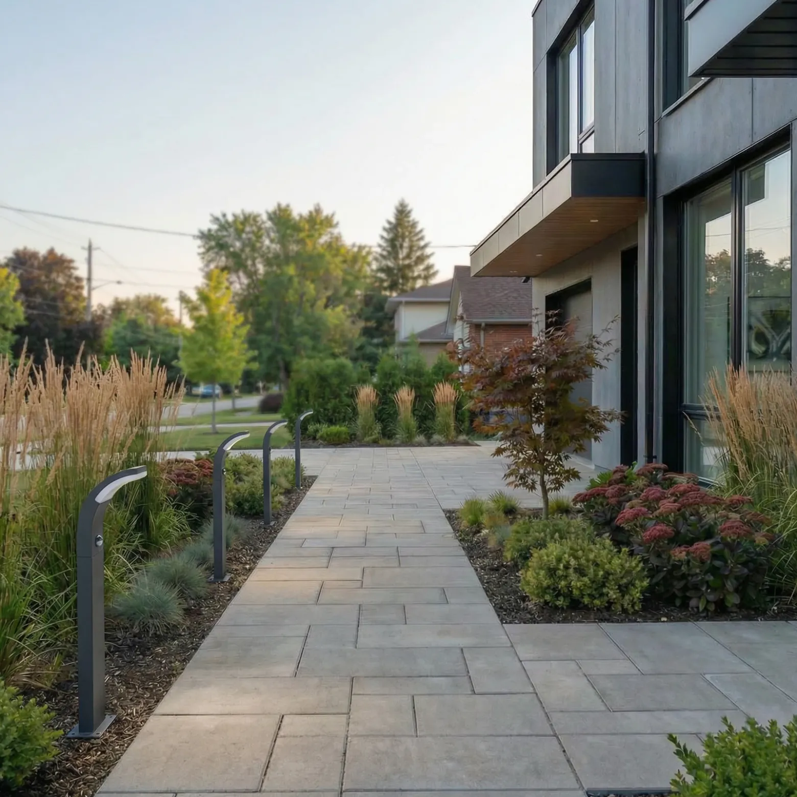 Bolardo luminoso LED Lucande Timm, sensor, 60 cm, antracita, IP54