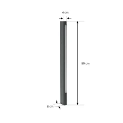 Bolardo luminoso LED Lucande Celiora, 80 cm, antracita, 3000 K