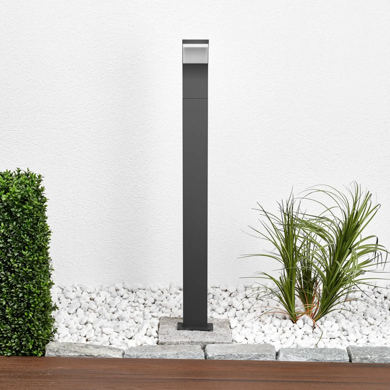 Bolardo luminoso LED Lucande Timm, 100 cm, antracita, metal, IP54