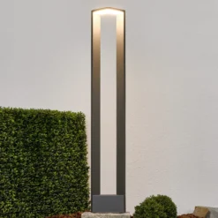 Bolardo luminoso LED Lucande Jeny, 100 cm, antracita, aluminio
