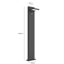 Bolardo luminoso LED Lucande Silvan, color antracita, 100 cm, con sensor