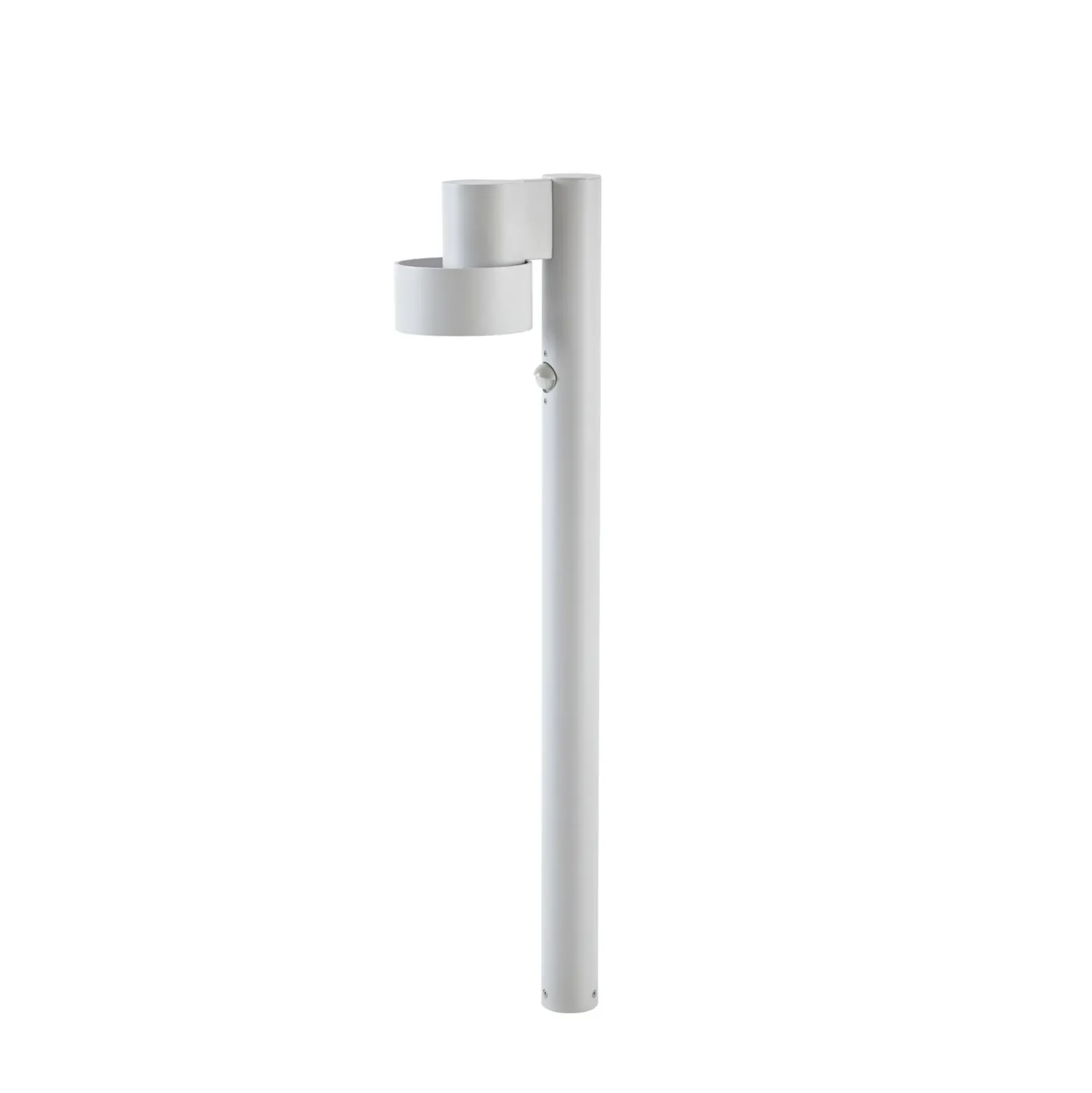 Bolardo luminoso LED Lucande Elune, gris claro, con sensor, IP44, 77 cm