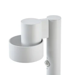 Bolardo luminoso LED Lucande Elune, gris claro, con sensor, IP44, 77 cm