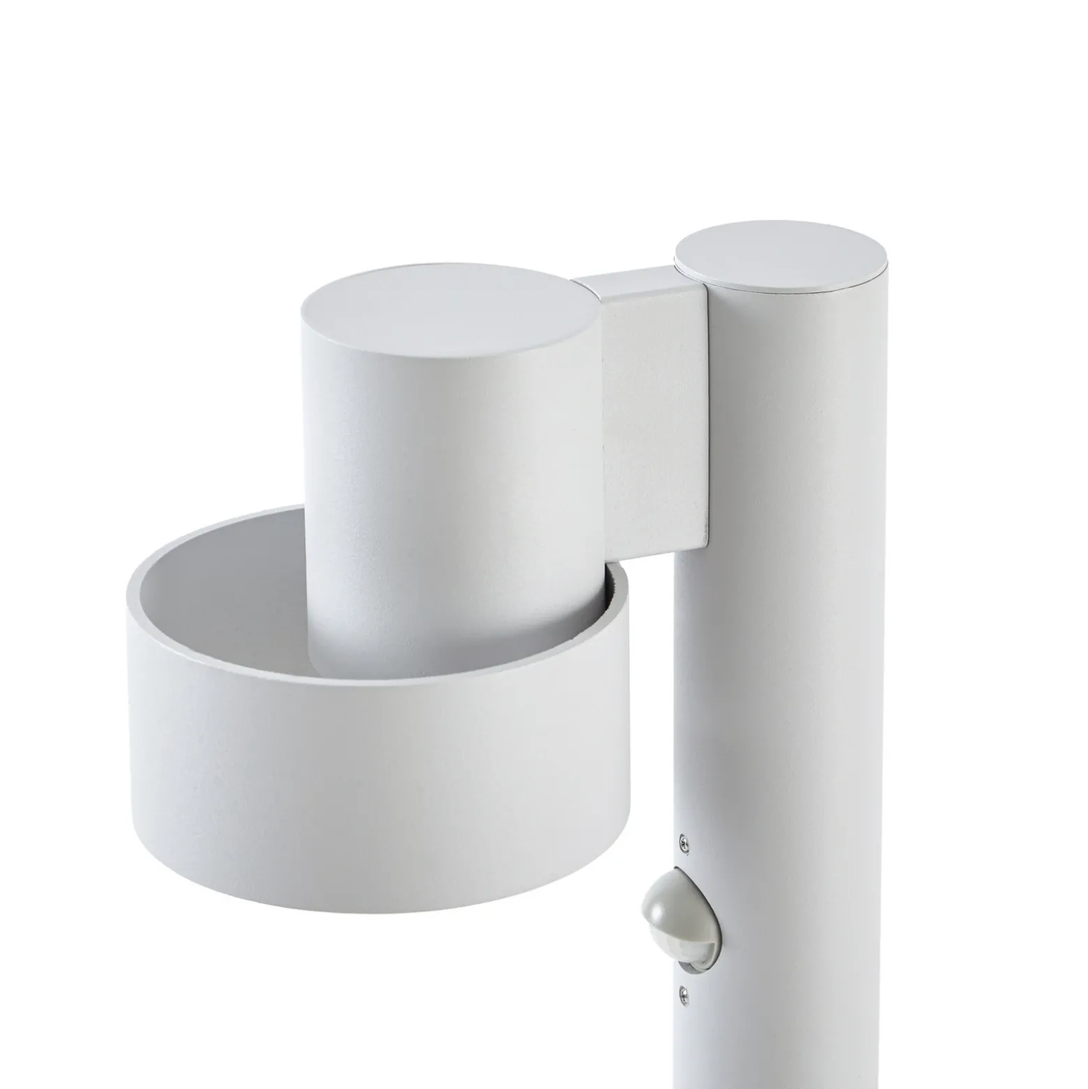 Bolardo luminoso LED Lucande Elune, gris claro, con sensor, IP44, 77 cm