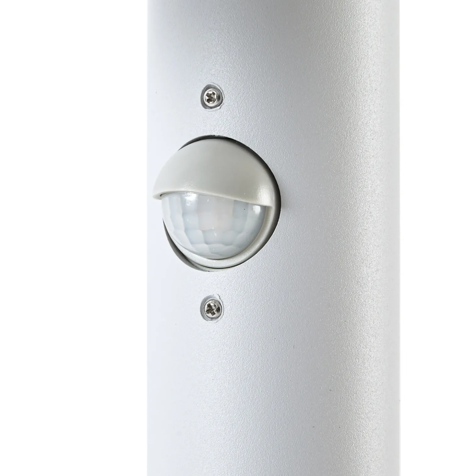 Bolardo luminoso LED Lucande Elune, gris claro, con sensor, IP44, 77 cm