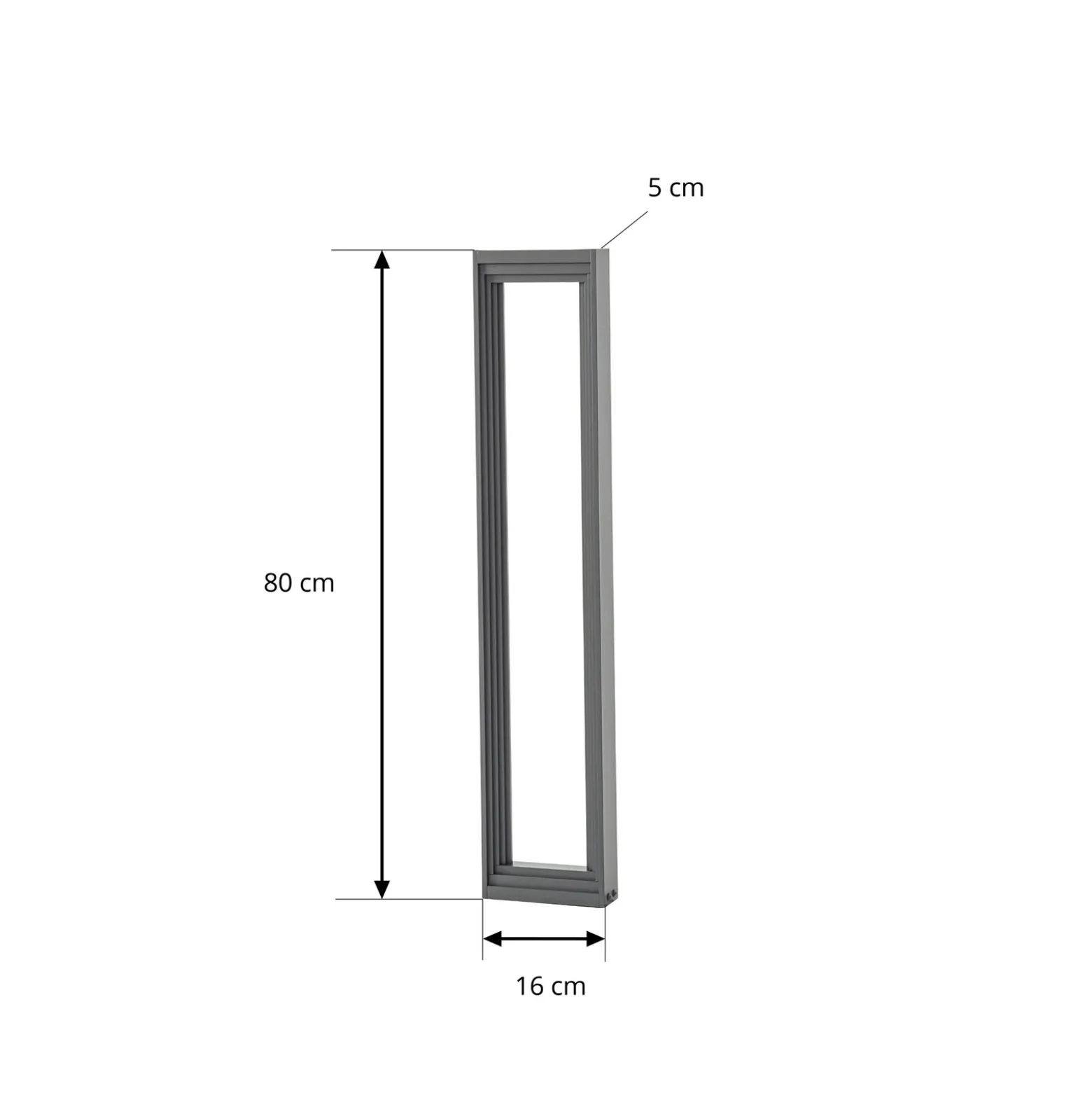 Bolardo luminoso LED Lucande Ashkan, altura 80 cm, antracita, IP65