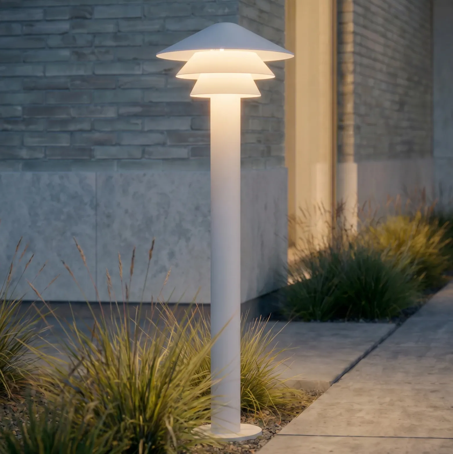 Bolardo luminoso LED Lucande Montaro, 110 cm, blanca, IP54