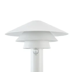 Bolardo luminoso LED Lucande Montaro, 110 cm, blanco, con sensor