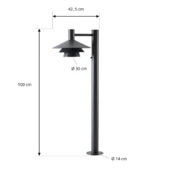 Bolardo luminoso LED Lucande Montaro, 100 cm, antracita, con sensor