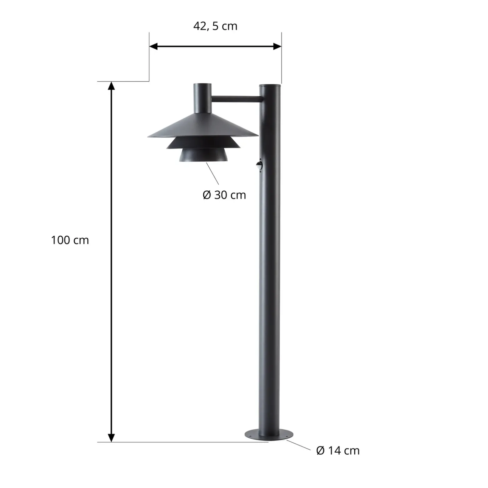 Bolardo luminoso LED Lucande Montaro, 100 cm, antracita, con sensor