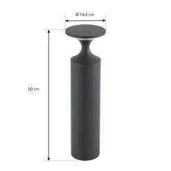 Bolardo luminoso LED Lucande Navor, altura 50 cm, negra, IP65