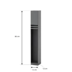 Bolardo luminoso LED Lucande Oxido, antracita, altura 80 cm, IP44