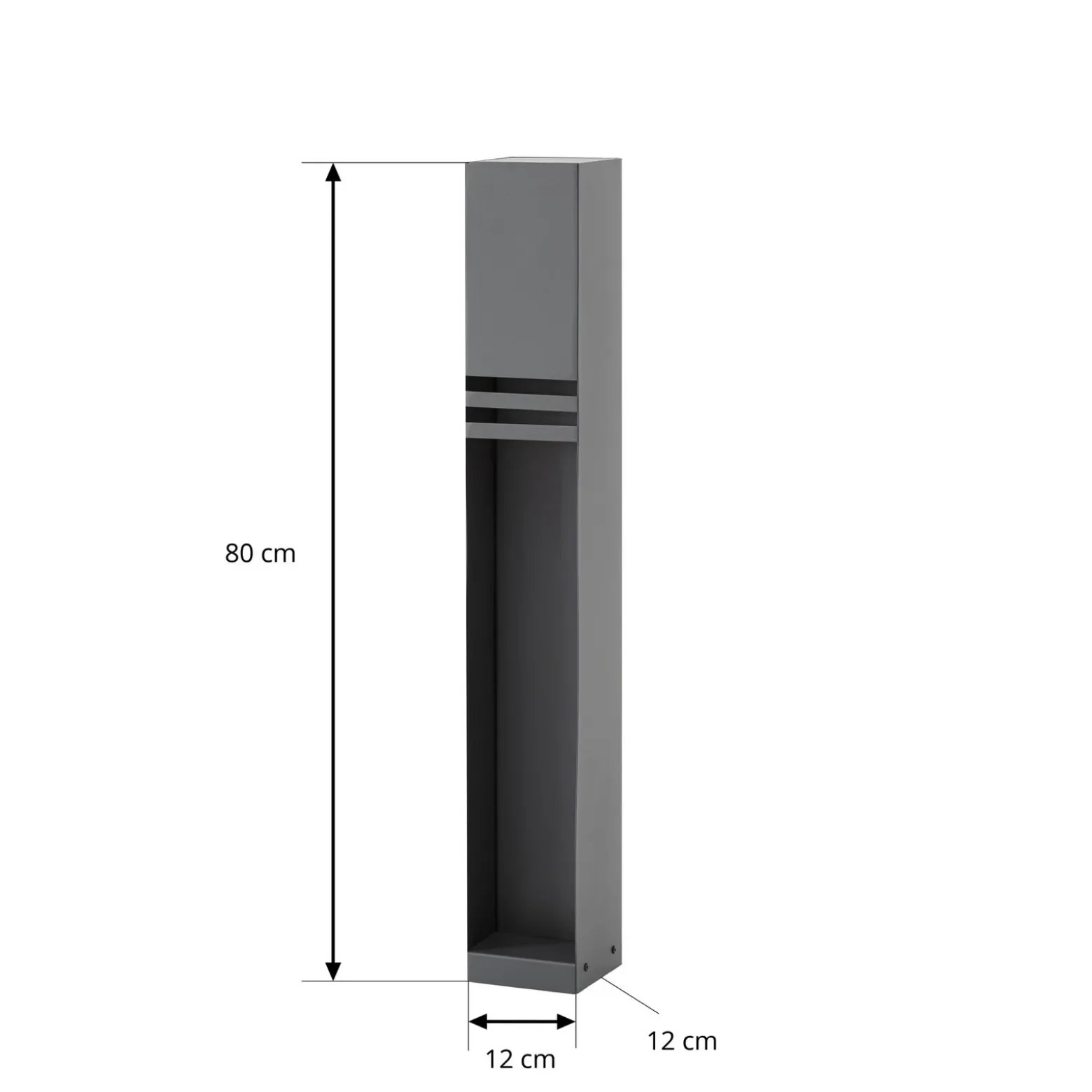 Bolardo luminoso LED Lucande Oxido, antracita, altura 80 cm, IP44