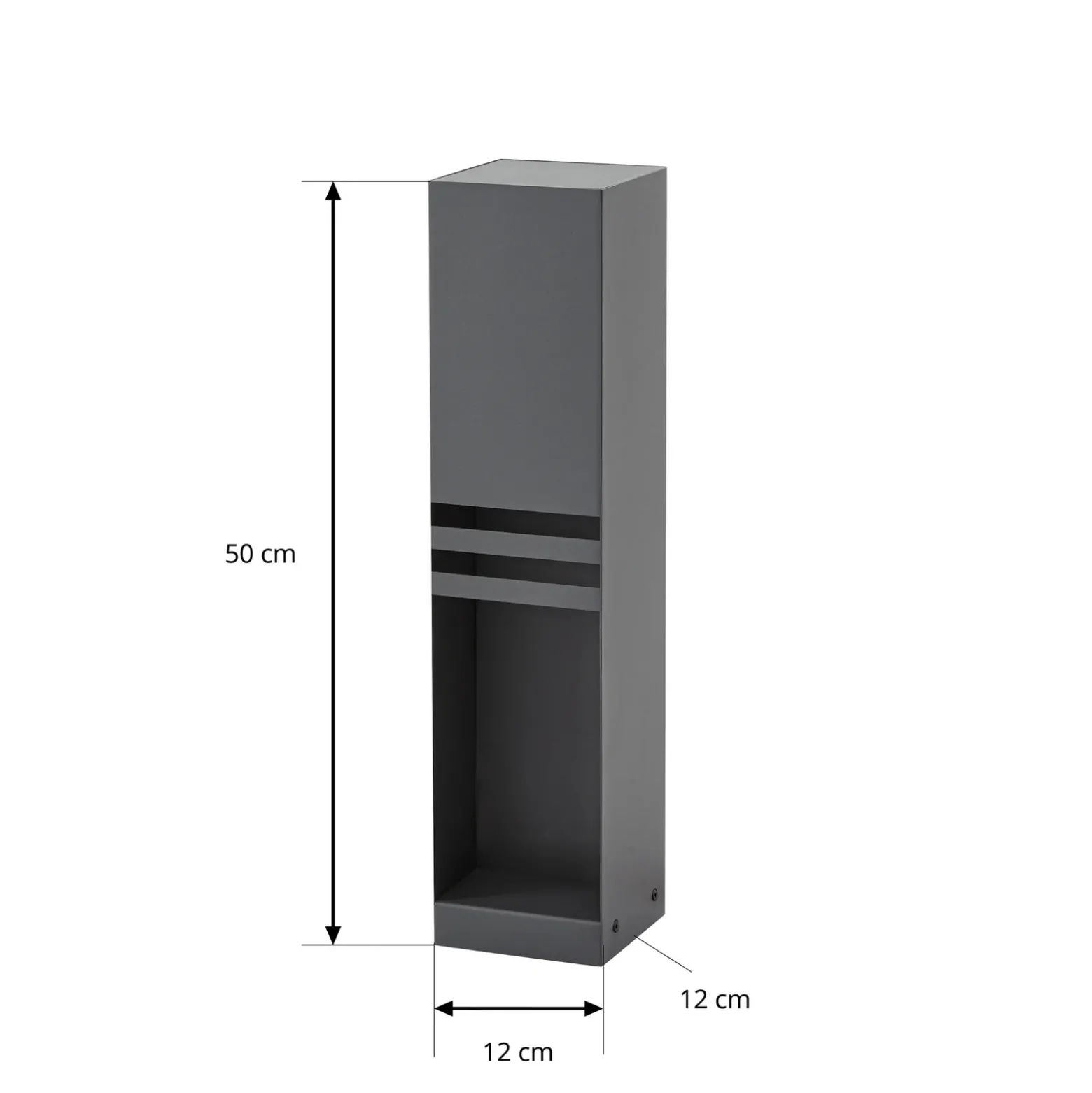Bolardo luminoso LED Lucande Oxido, antracita, altura 50 cm, IP44