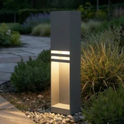 Bolardo luminoso LED Lucande Oxido, antracita, altura 50 cm, IP44