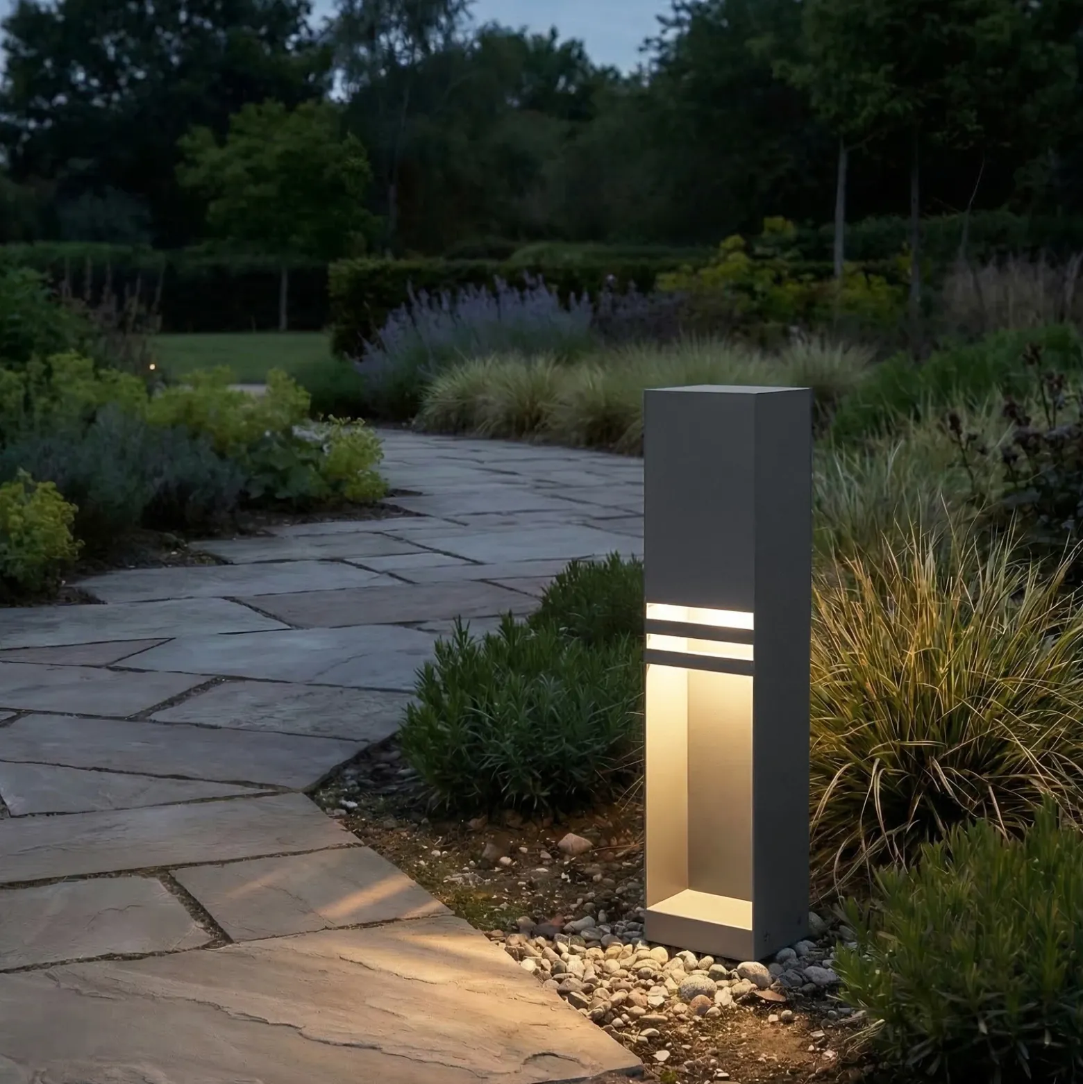 Bolardo luminoso LED Lucande Oxido, antracita, altura 50 cm, IP44