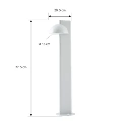Bolardo luminoso LED Lucande Velira, gris claro, 77 cm, 1 luz, IP44