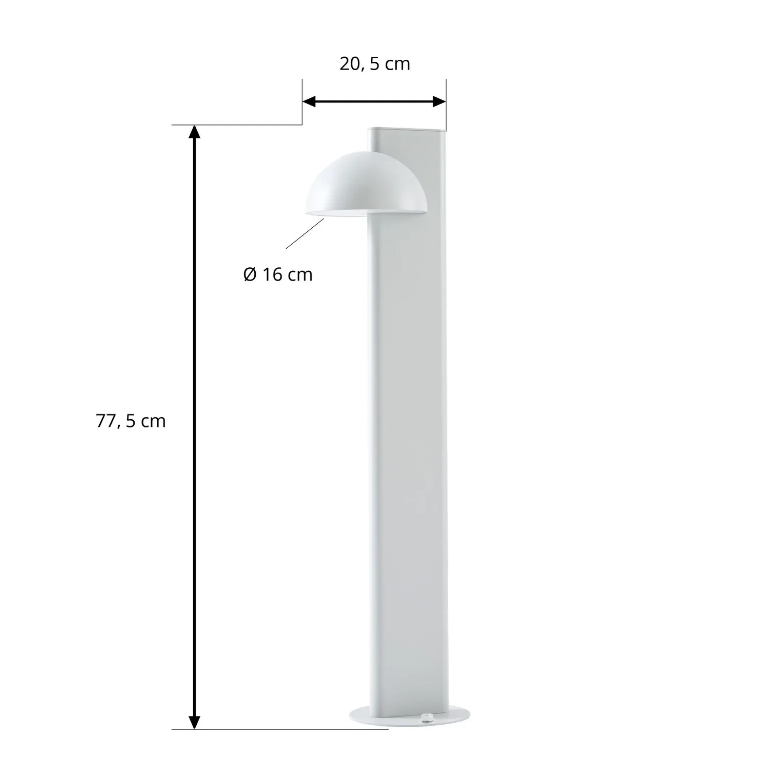 Bolardo luminoso LED Lucande Velira, gris claro, 77 cm, 1 luz, IP44