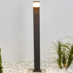 Bolardo luminoso LED Lucande Timm, sensor, 100 cm, antracita, IP54