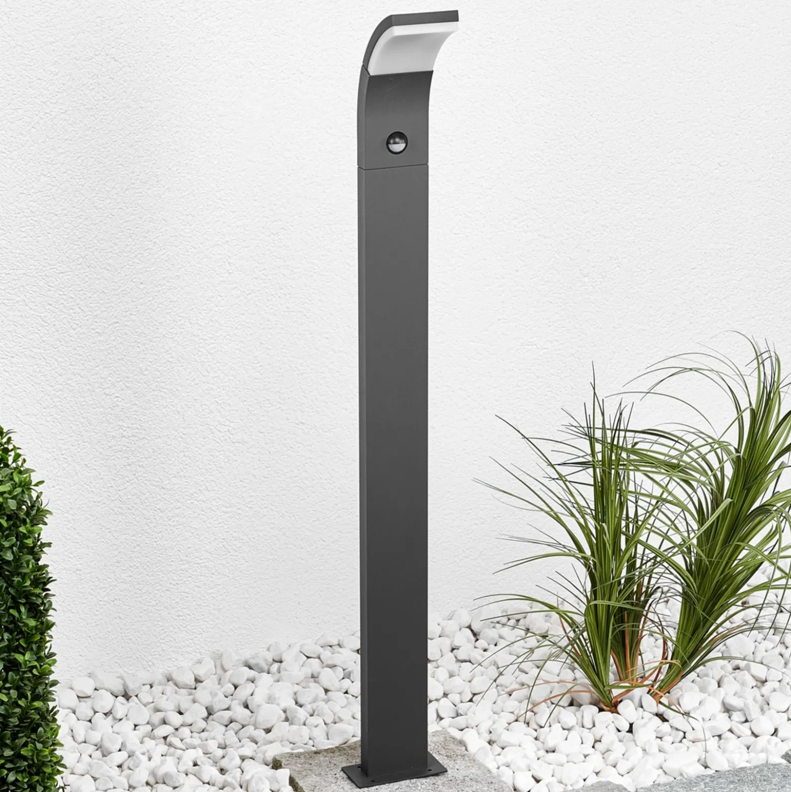 Bolardo luminoso LED Lucande Timm, sensor, 100 cm, antracita, IP54