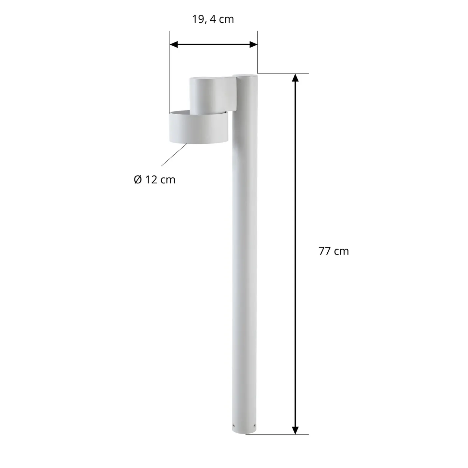 Bolardo luminoso LED Lucande Elune, gris claro, IP44, altura 77 cm