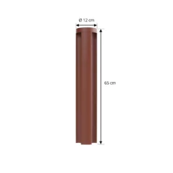Bolardo luminoso LED Lucande Raiku, color óxido, aluminio, 65 cm