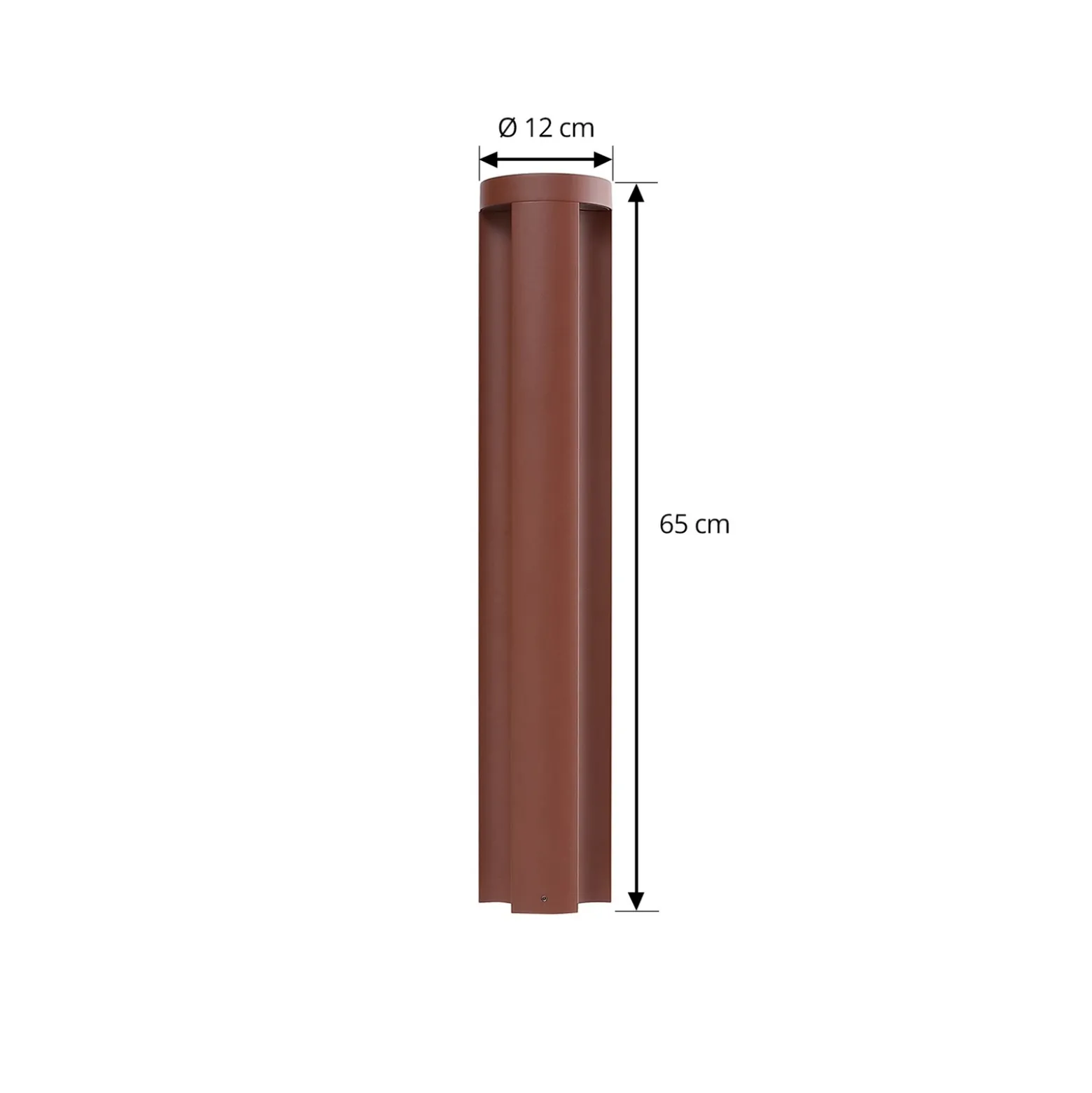 Bolardo luminoso LED Lucande Raiku, color óxido, aluminio, 65 cm