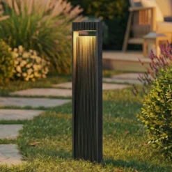 Bolardo luminoso LED Lucande Tavion, 80 cm, antracita, IP65