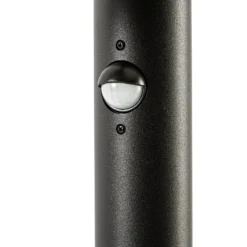 Bolardo luminoso LED Lucande Elune, negro, con sensor, IP44, 77 cm