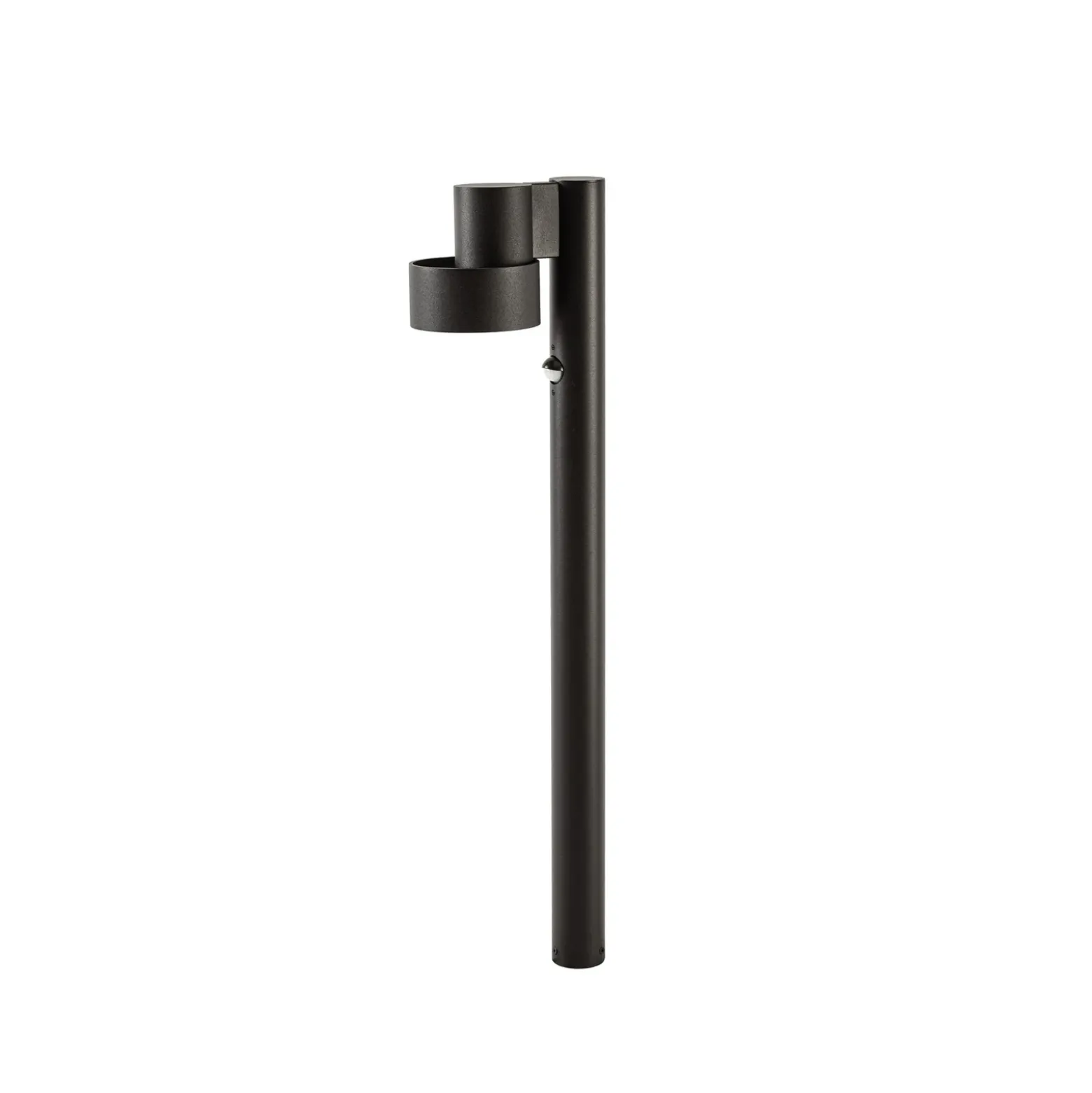 Bolardo luminoso LED Lucande Elune, negro, con sensor, IP44, 77 cm
