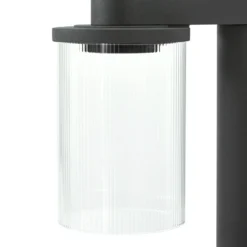 Bolardo luminoso LED Lucande Beelia, antracita, 60 cm, estriado