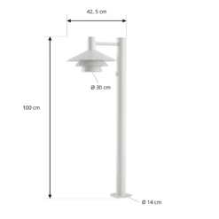 Bolardo luminoso LED Lucande Montaro, 100 cm, blanco, con sensor