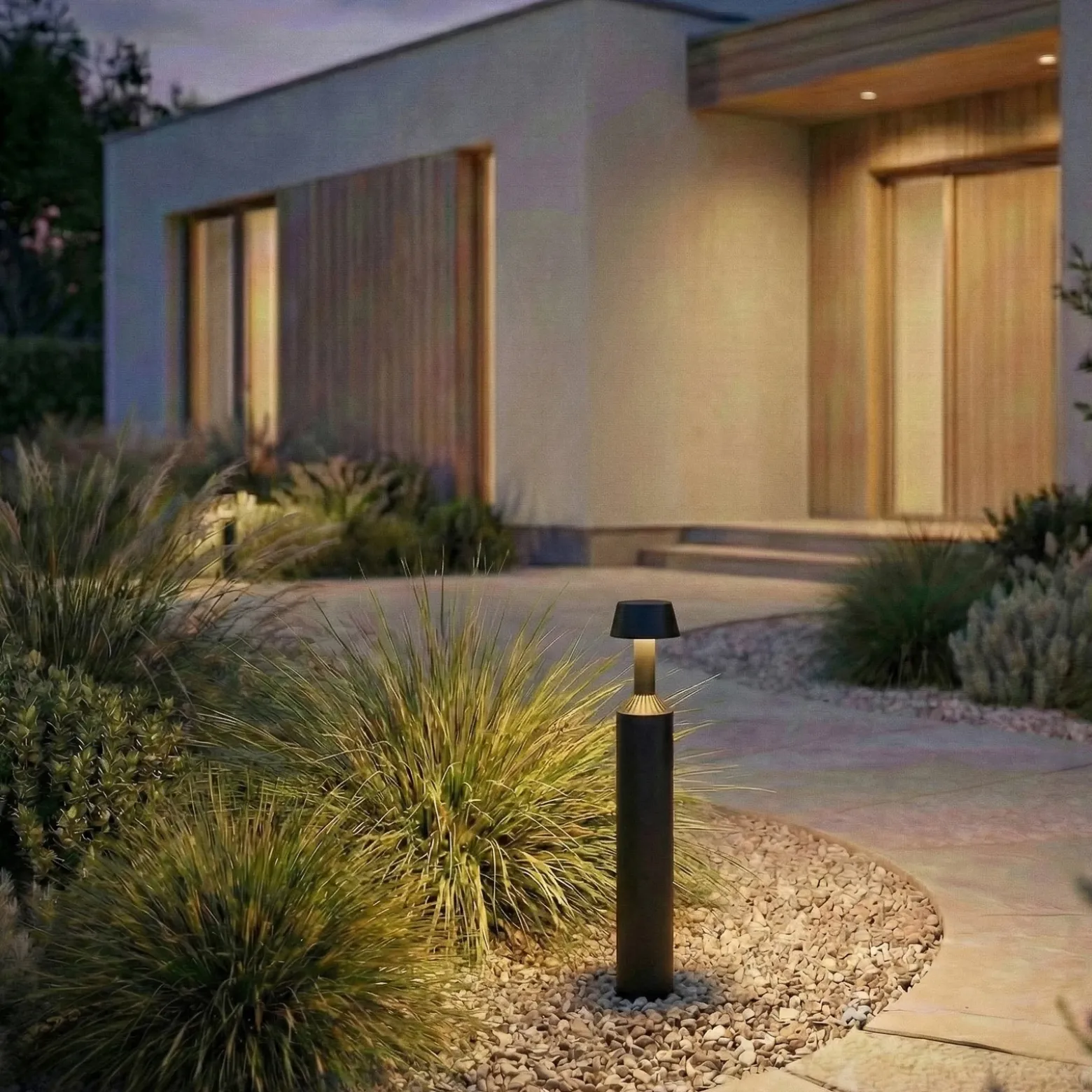Bolardo luminoso LED Lucande Tareko, 90 cm, antracita, IP65