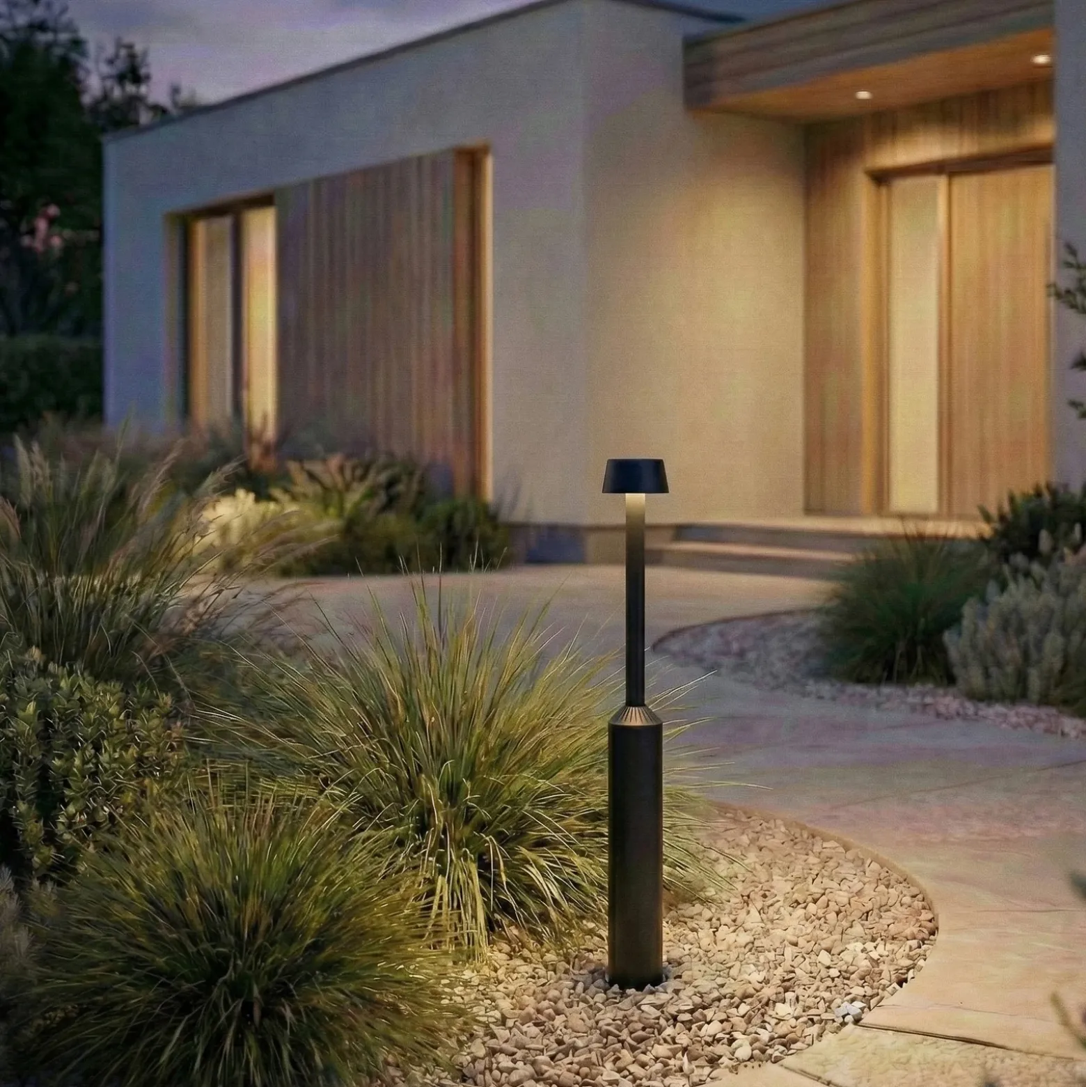 Bolardo luminoso LED Lucande Tareko, 90 cm, antracita, IP65