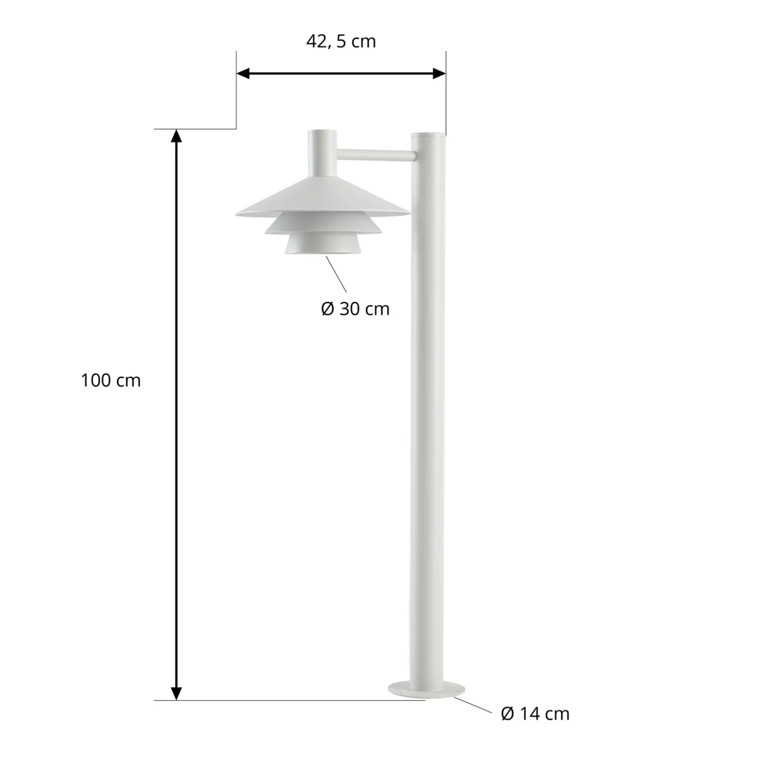 Bolardo luminoso LED Lucande Montaro, 100 cm, blanca