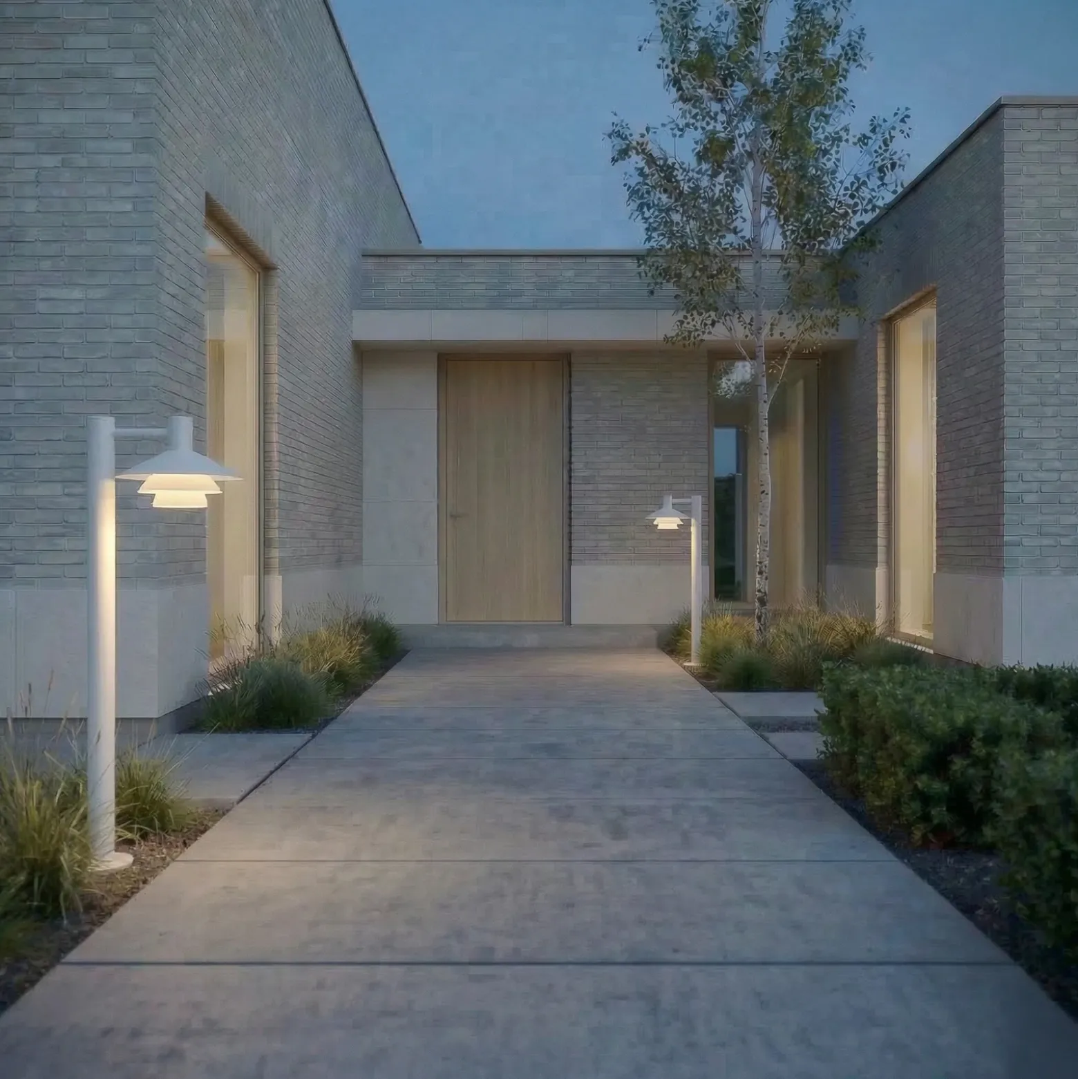 Bolardo luminoso LED Lucande Montaro, 100 cm, blanca