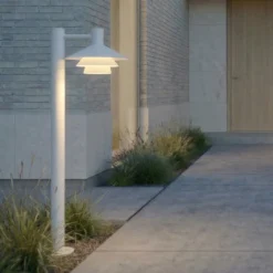 Bolardo luminoso LED Lucande Montaro, 100 cm, blanca
