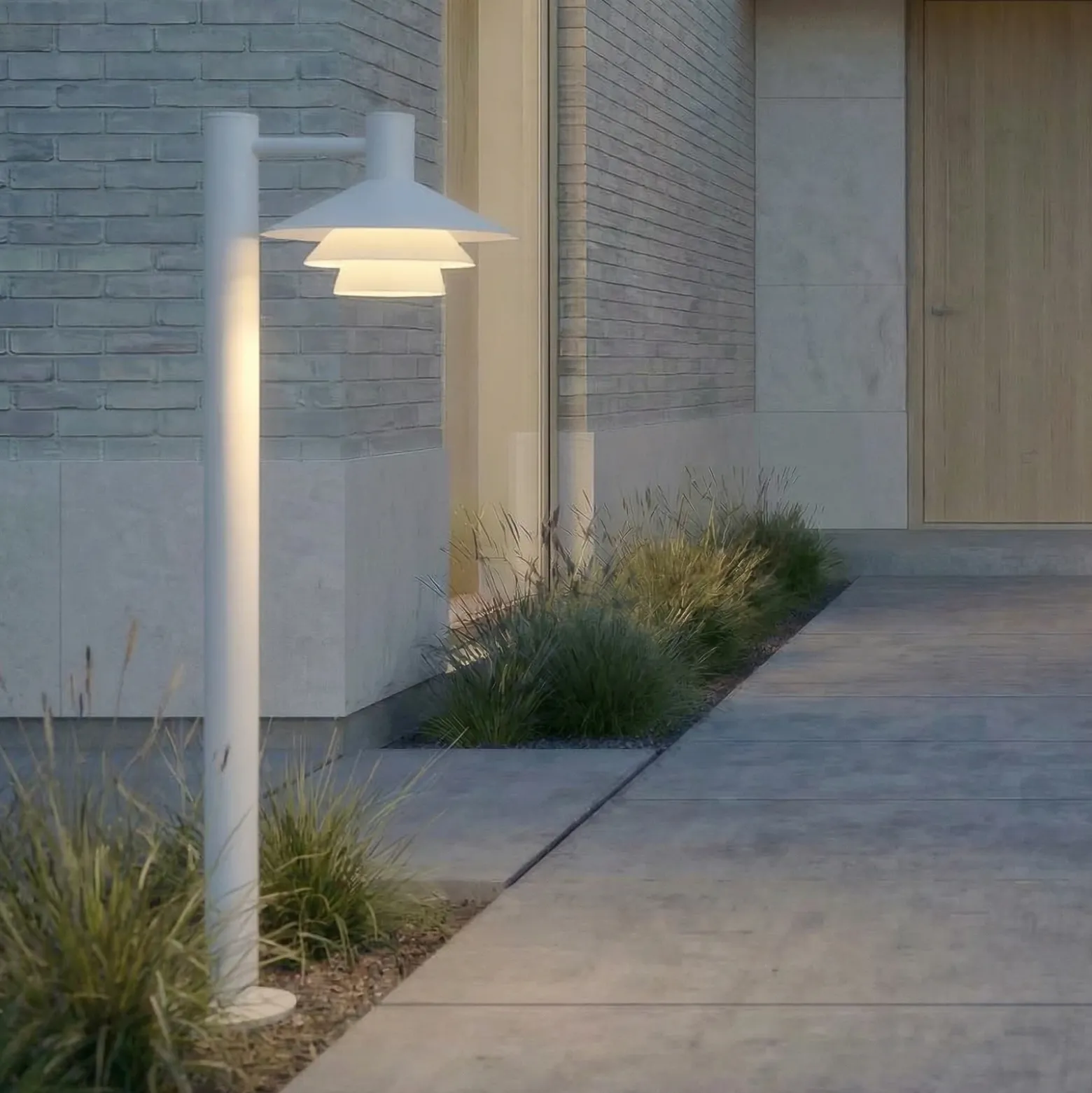 Bolardo luminoso LED Lucande Montaro, 100 cm, blanca