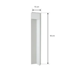 Bolardo luminoso LED Lucande Kaholo, gris claro, 90 cm, IP44