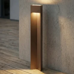 Bolardo luminoso LED Lucande Kaholo, marrón, 90 cm, IP44