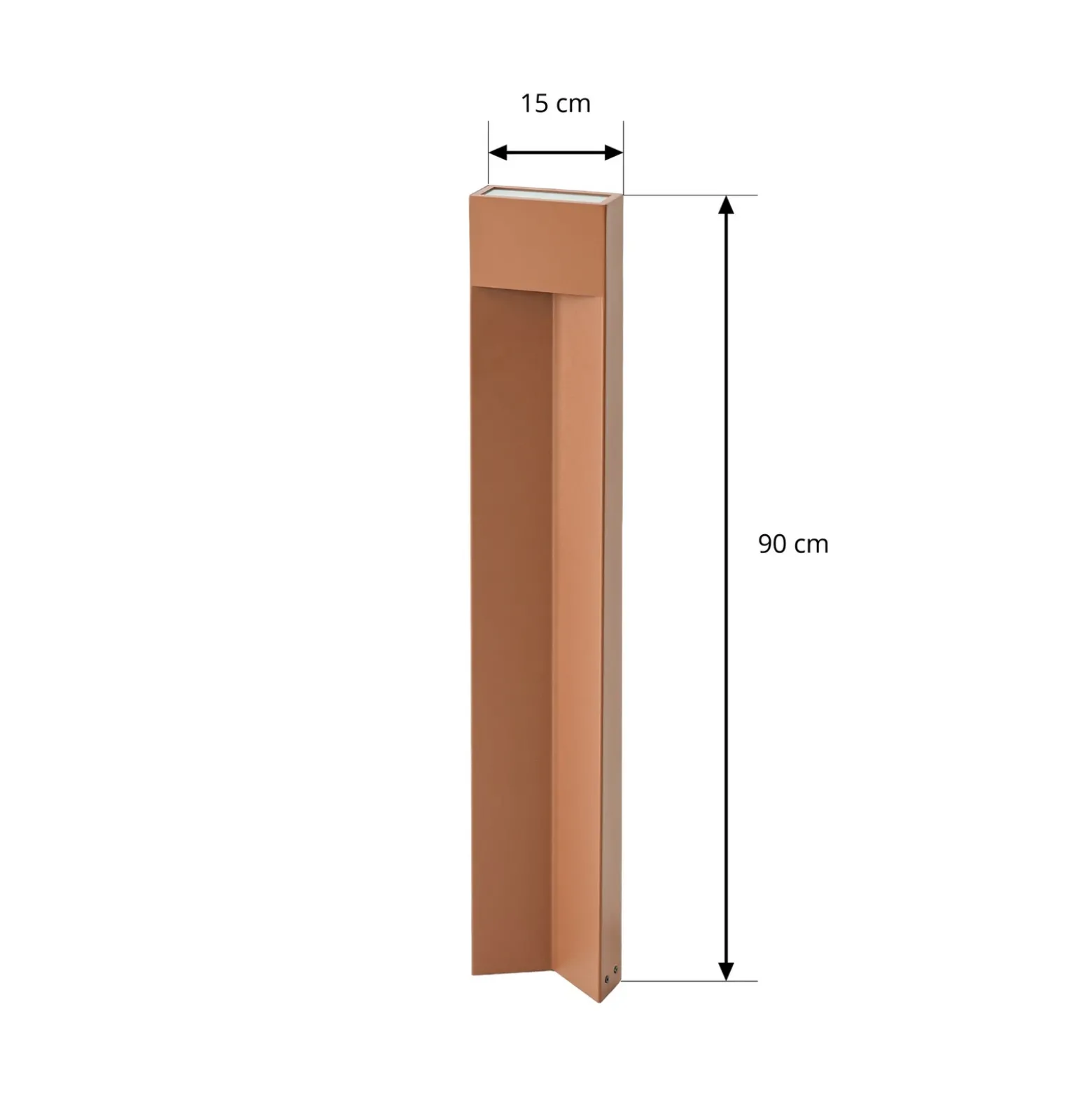 Bolardo luminoso LED Lucande Kaholo, marrón, 90 cm, IP44