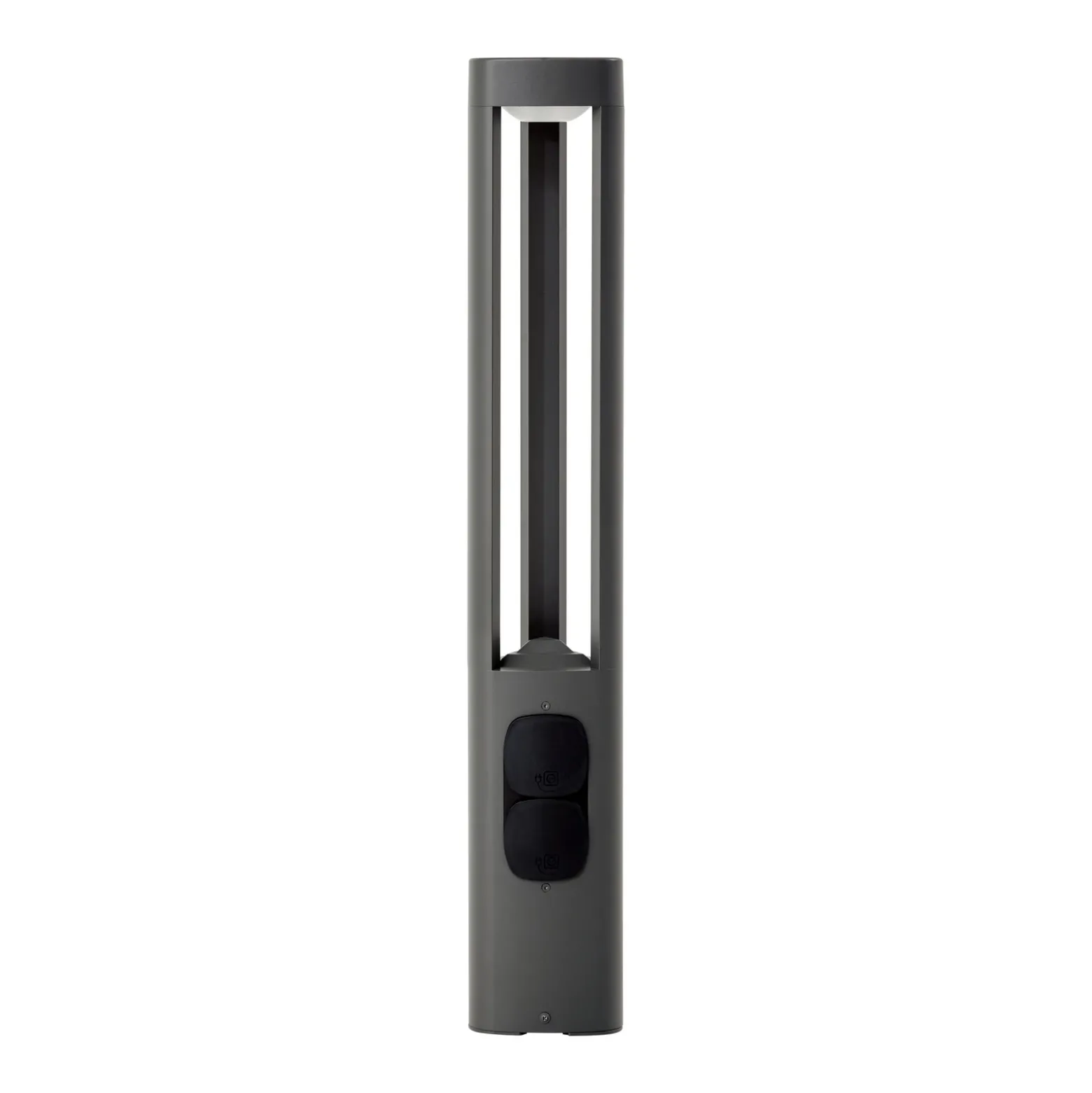 Bolardo luminoso LED Lucande Pirron, altura 80 cm, enchufe, IP54