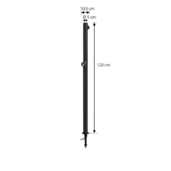 Bolardo luminoso LED Luzian de Lindby, altura 120 cm, negro, pica para fijar en