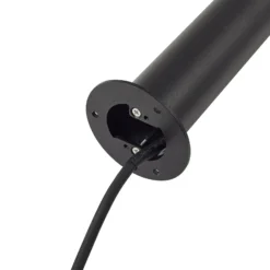 Bolardo luminoso LED Luzian de Lindby, altura 80 cm, negro, pica para fijar en